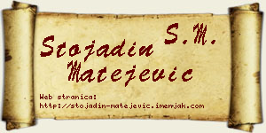 Stojadin Matejević vizit kartica